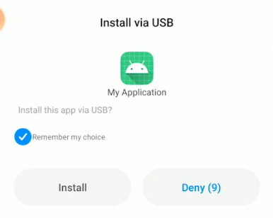 Figure 13: Selecting Install in Phone for installation of our Android App