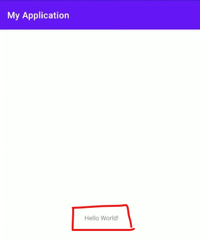 Figure 11: Our first Android App has shown rightly "Hello World"