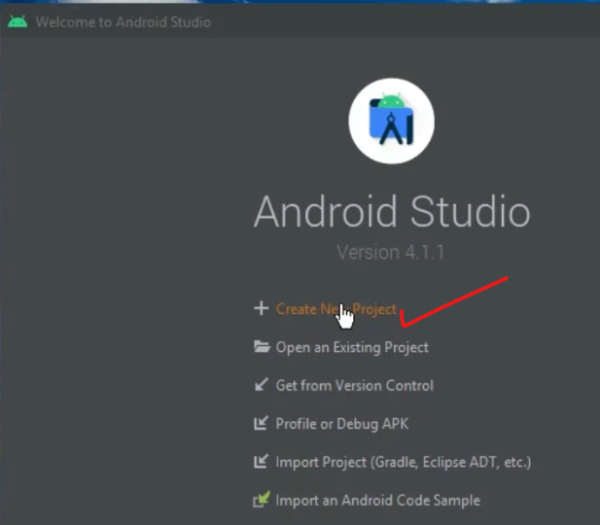 Figure 9: Creating new Project in Android Studio
