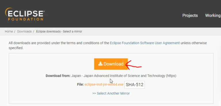 Figure 2: Eclipse IDE Download