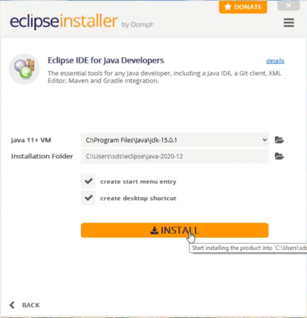 Figure 4: Eclipse IDE installation directory