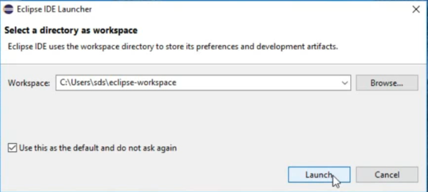 Figure 5: Eclipse IDE Launcher