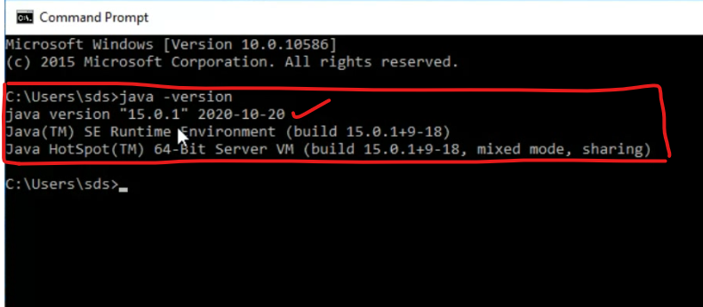 Figure 1: Java -version to check java already installed or not