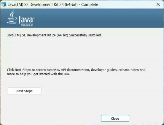 Figure 5.1: Java Installation is Successfull