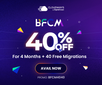 Figure: Cloudways Black Friday deal | Use code "GEEKY" for 40% off for 4 months +40 FREE migrations!