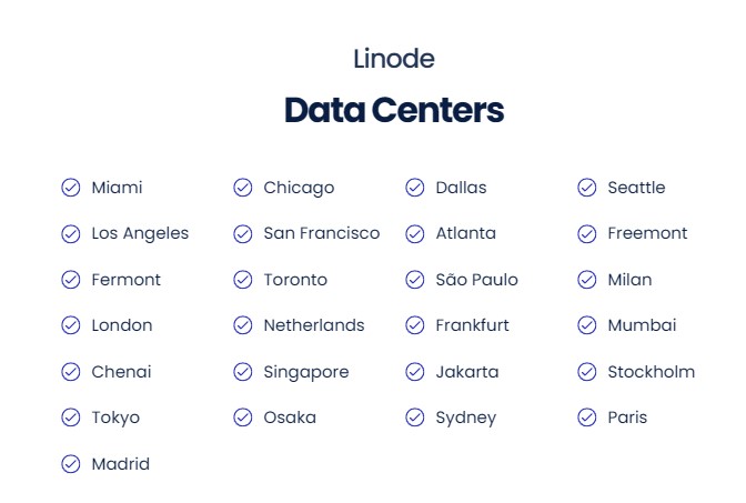 Figure 4: Linode Data Centers