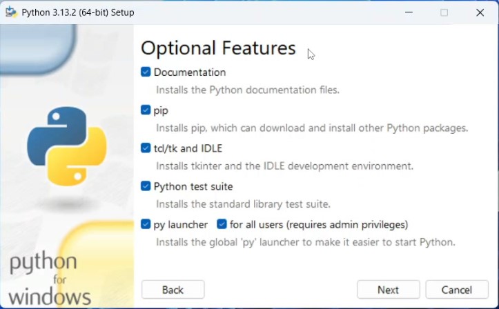 Figure 5: Python Installation — Setup Progress